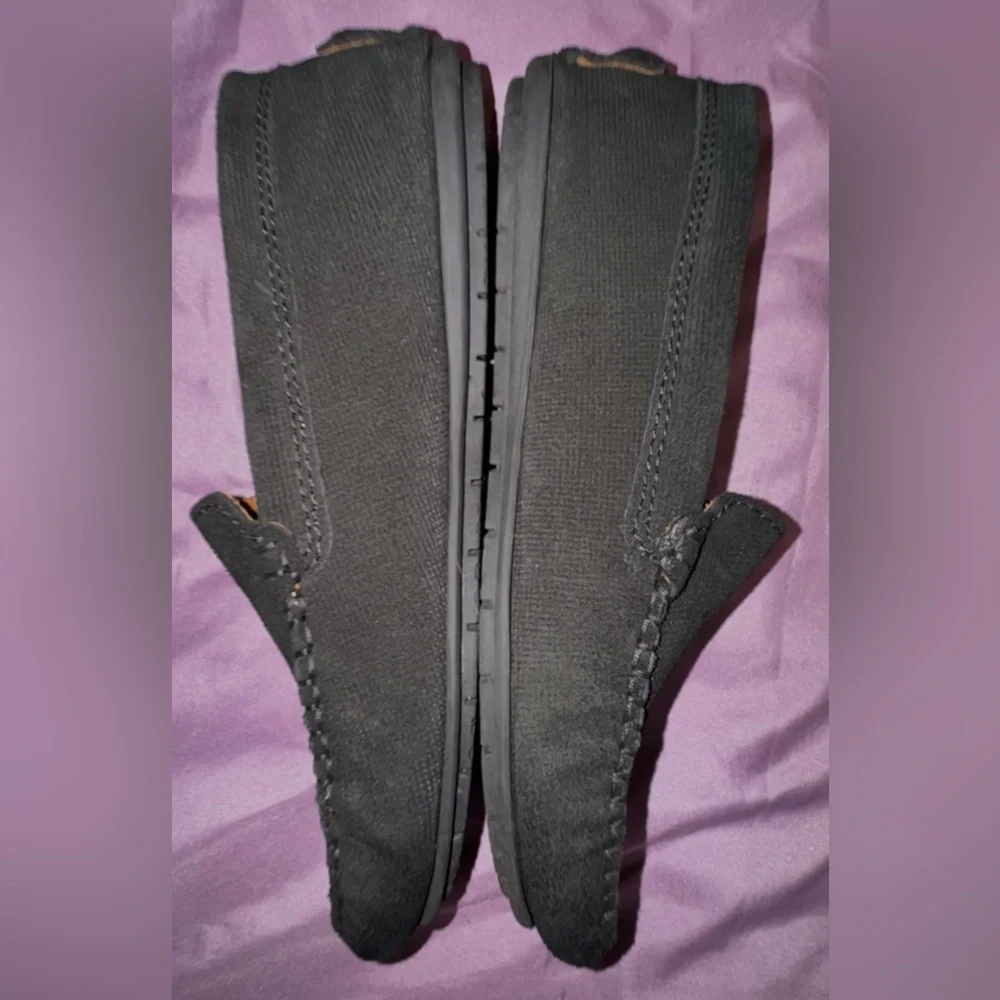 Atlanta Mocassin Black Nubuck Driving Loafers men's EU 39 US 6 women 8-8.5
